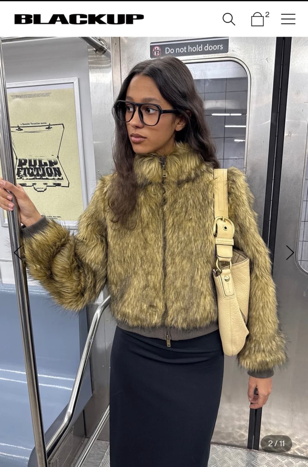 블랙업 하이넥 퍼자켓 상품이미지1