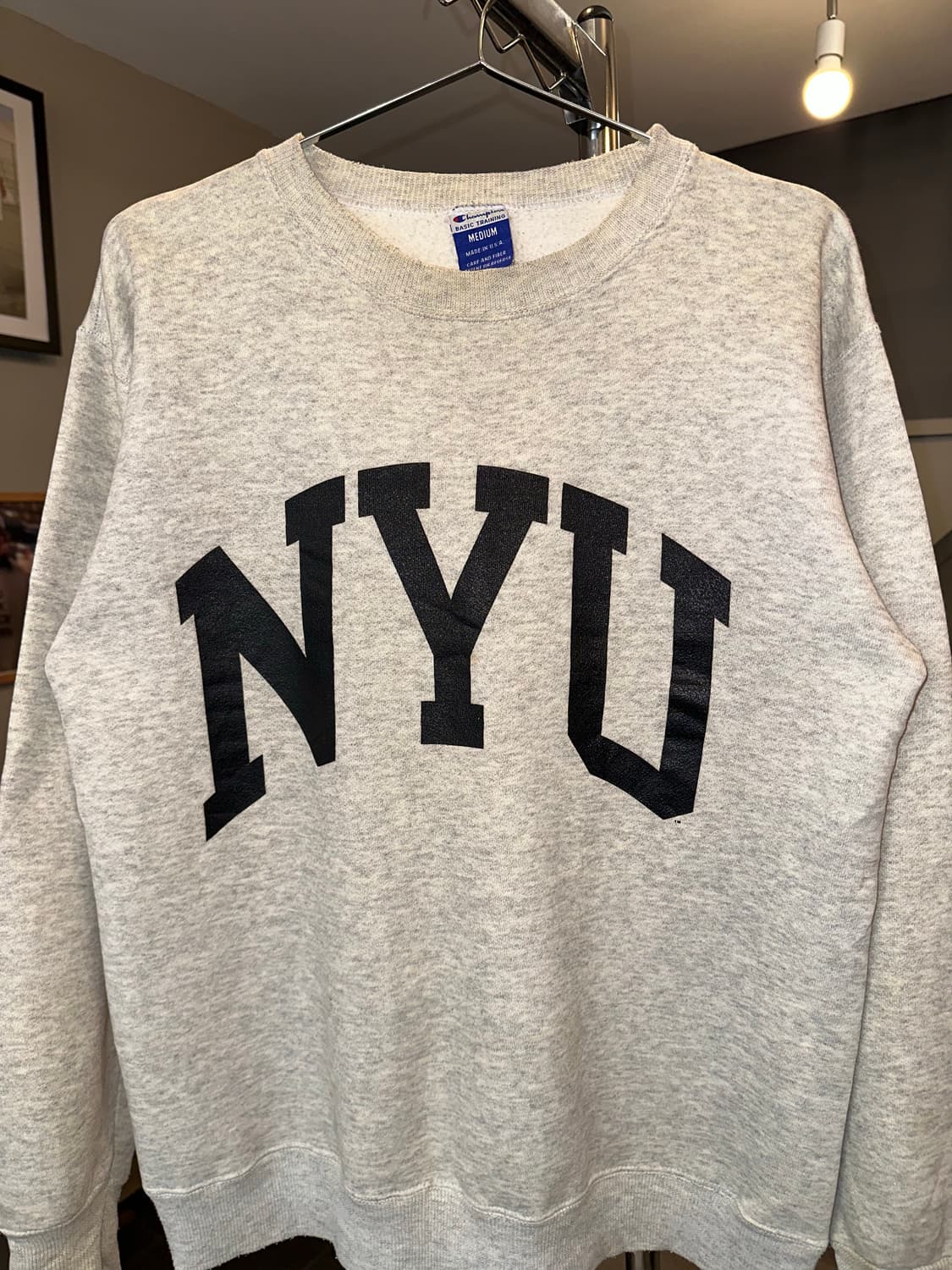 90‘s Champion NYU logo cotton sweatshirt 상품이미지6