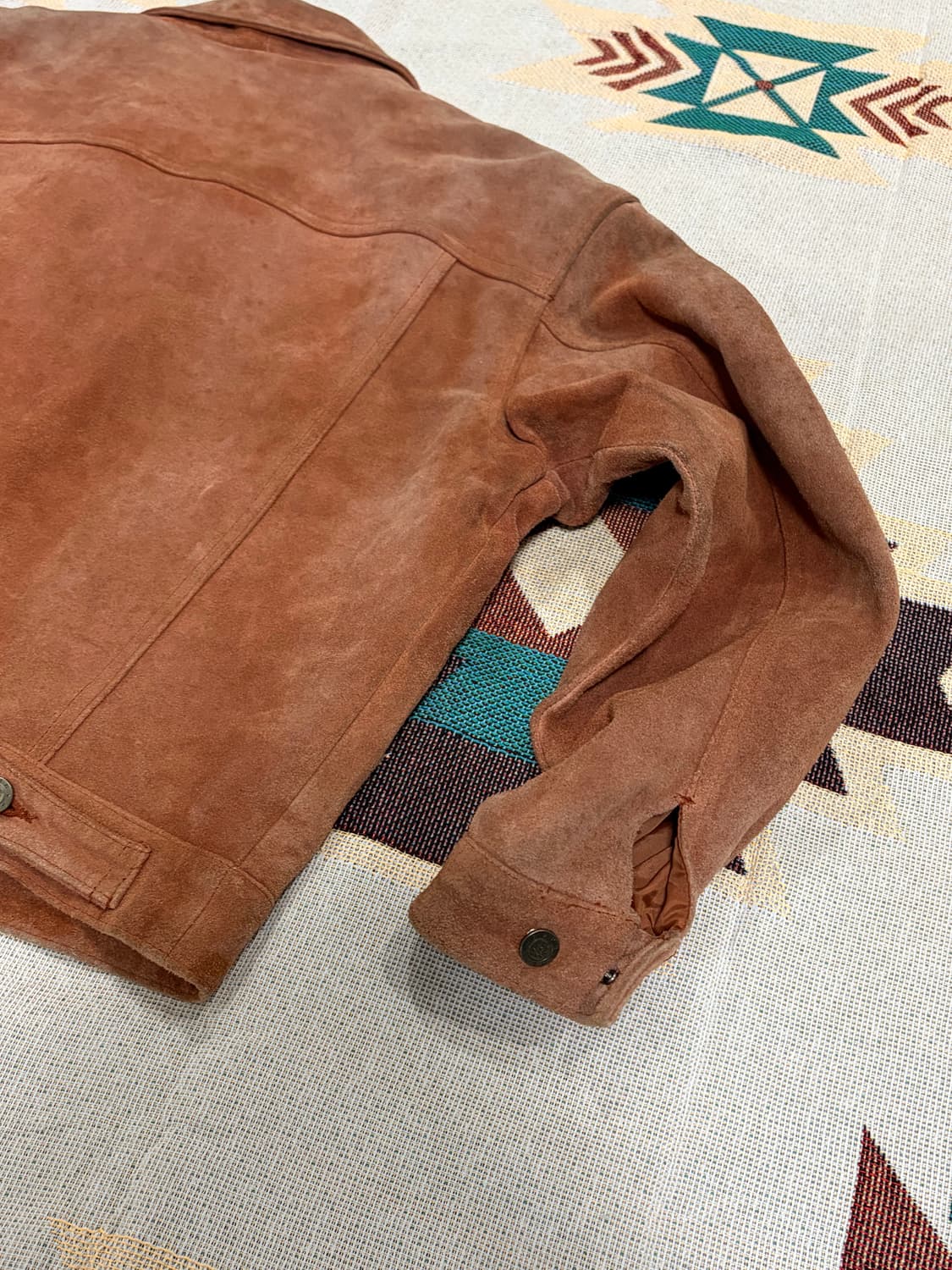 80~90s 557xx 타입 스웨이드 크롭 트러커 자켓 상품이미지6