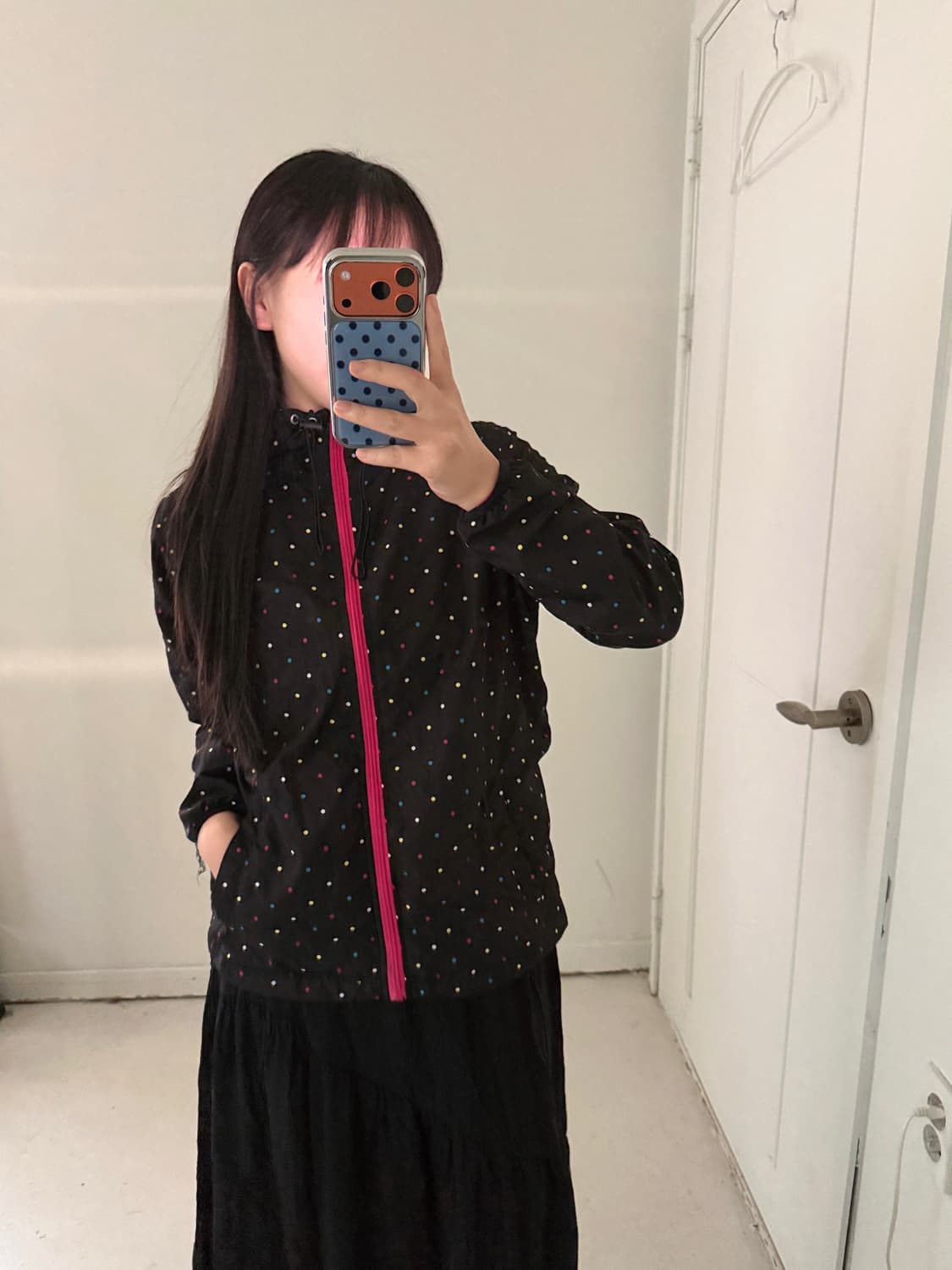 일본빈티지 모리 도트 바람막이 자켓 상품이미지1