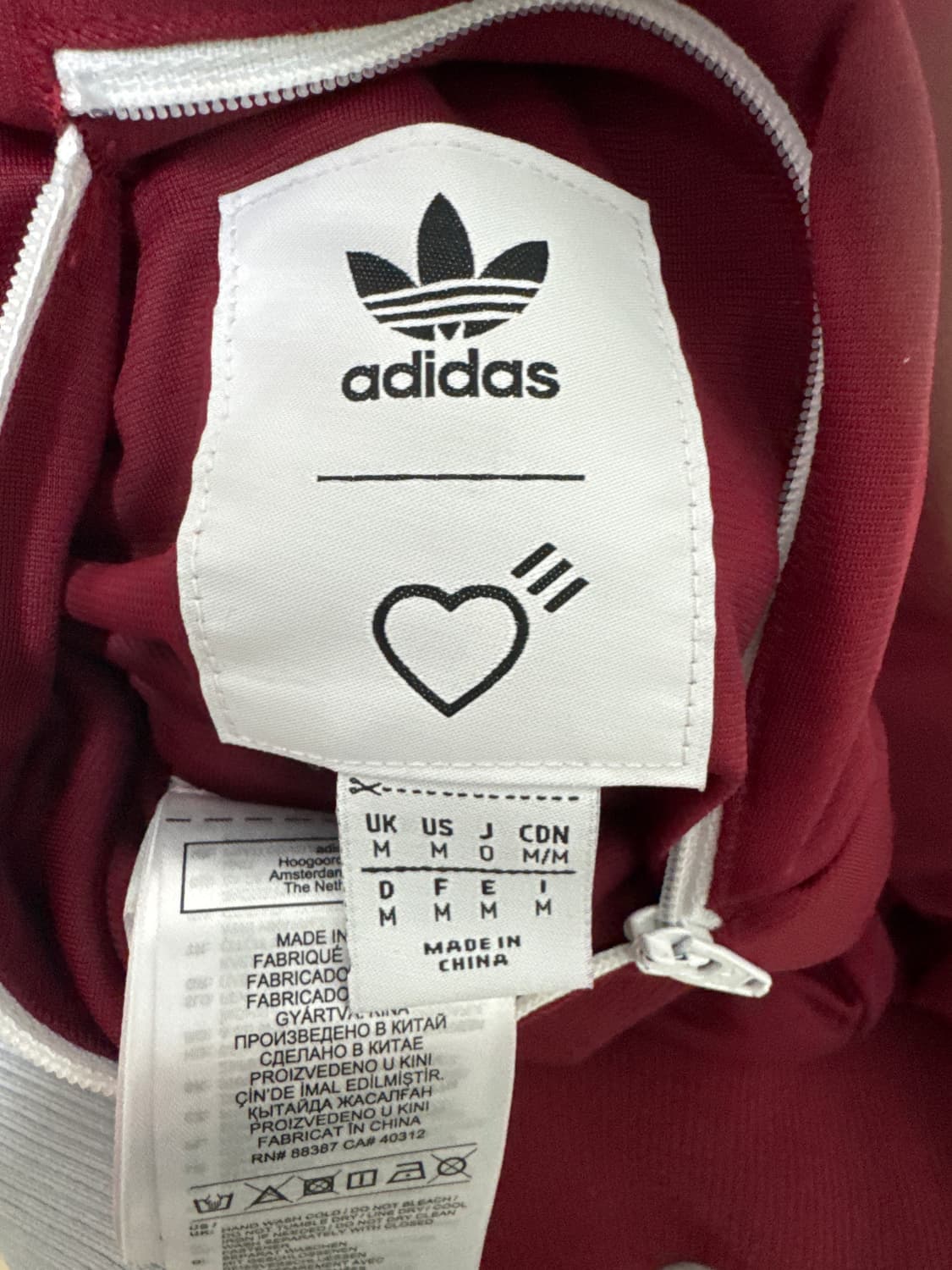  아디다스 X 휴먼메이드 리버서블 트랙 자켓 버건디 상품이미지6