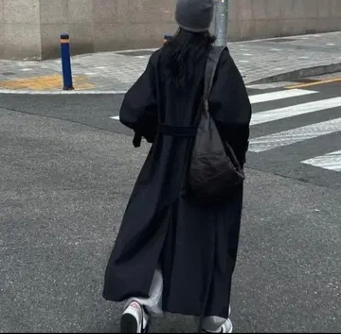 트리밍버드 싱글 블랙 롱 트렌치 코트 상품이미지1