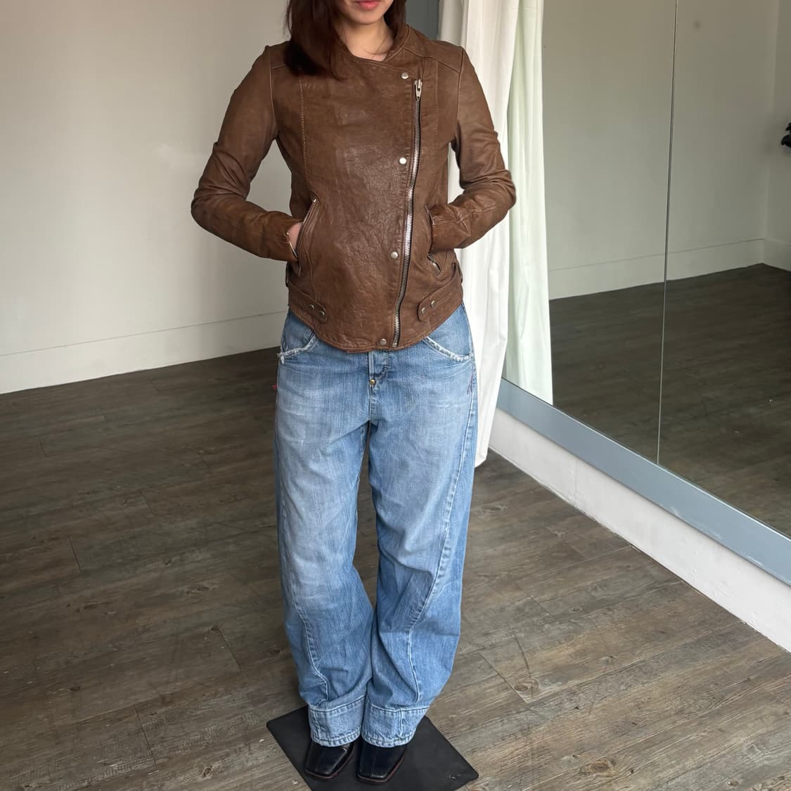 산드로 양가죽 레더 자켓 상품이미지6