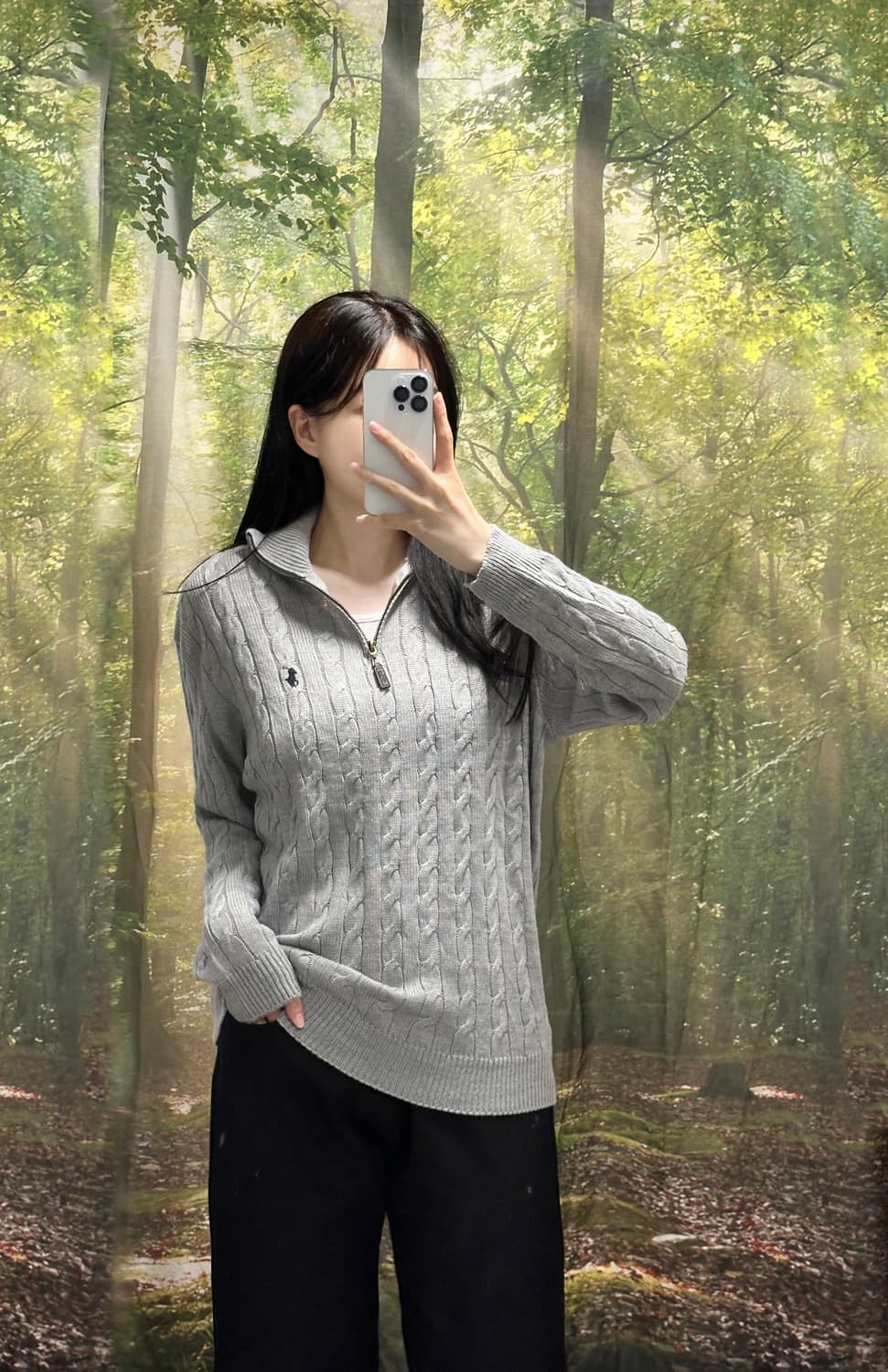 🤍 폴로 랄프로렌 반집업 꽈배기 니트 🤍  상품이미지1