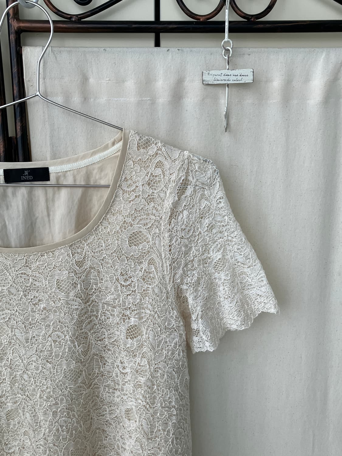 jpn vintage ivory lace half blouse 상품이미지7
