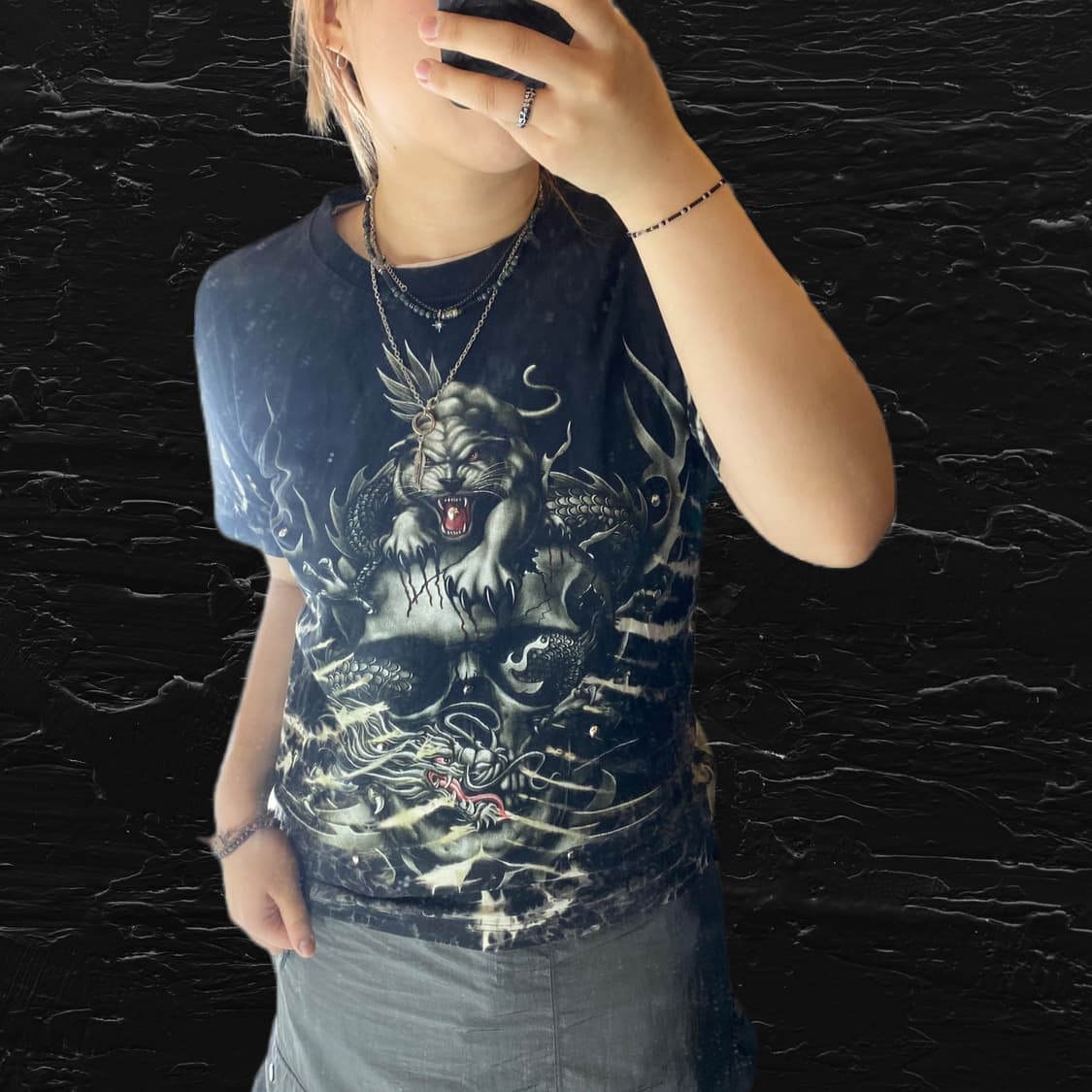 tie-dye dragon printing t-shir 상품이미지1