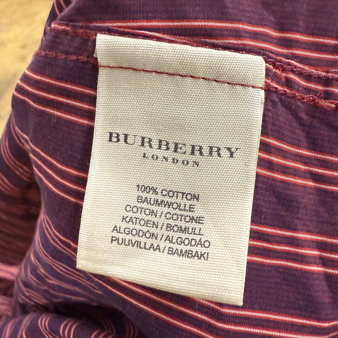 [정품/16-41] 버버리 버건디 스트라이프 셔츠 b10 상품이미지6