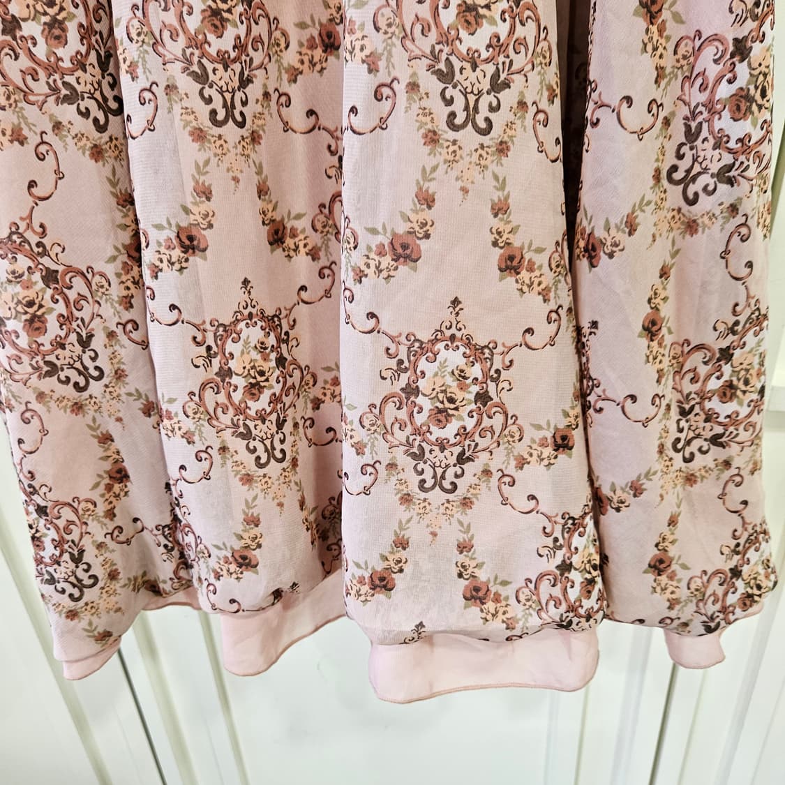 (Axes Femme) 앤틱 로즈 프레임 핑크 원피스 상품이미지4