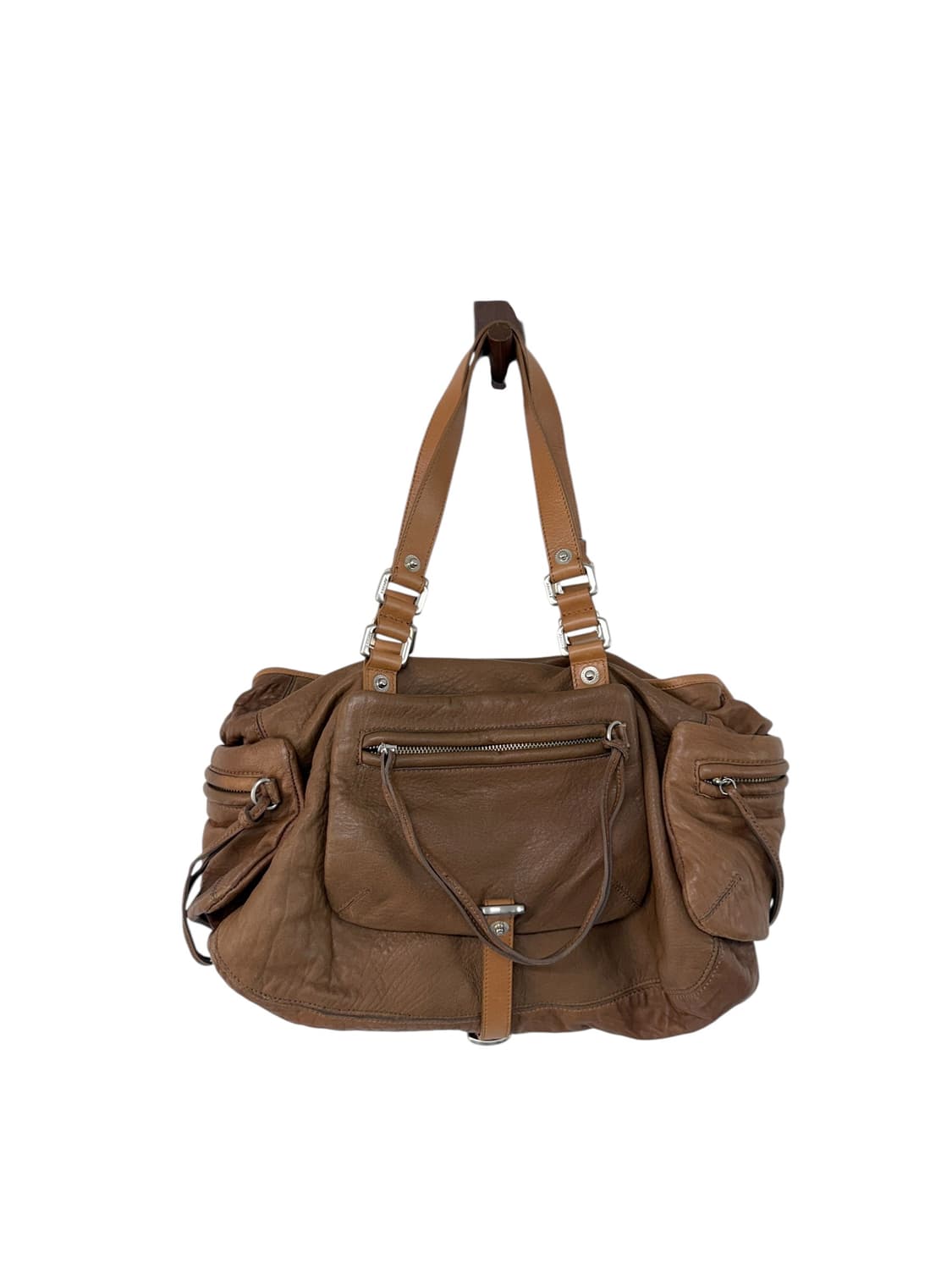 Dkny 브라운 레더 자물쇠 백 상품이미지1