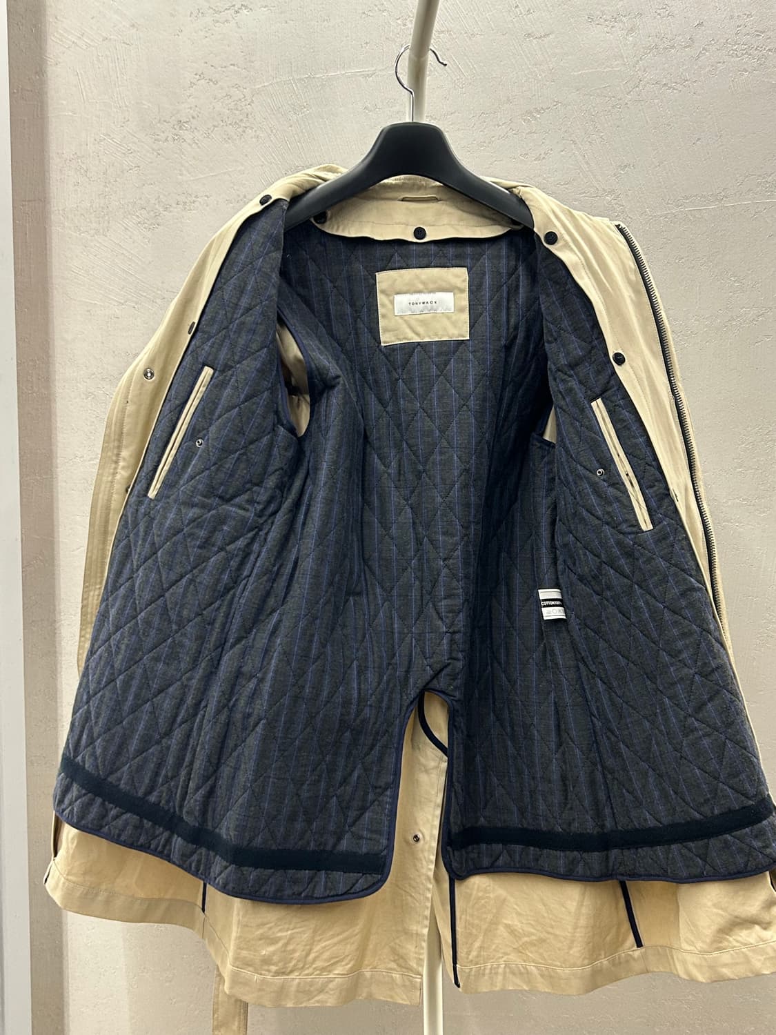 TONYWACK 아이보리 분리형 트렌치 코트 상품이미지8