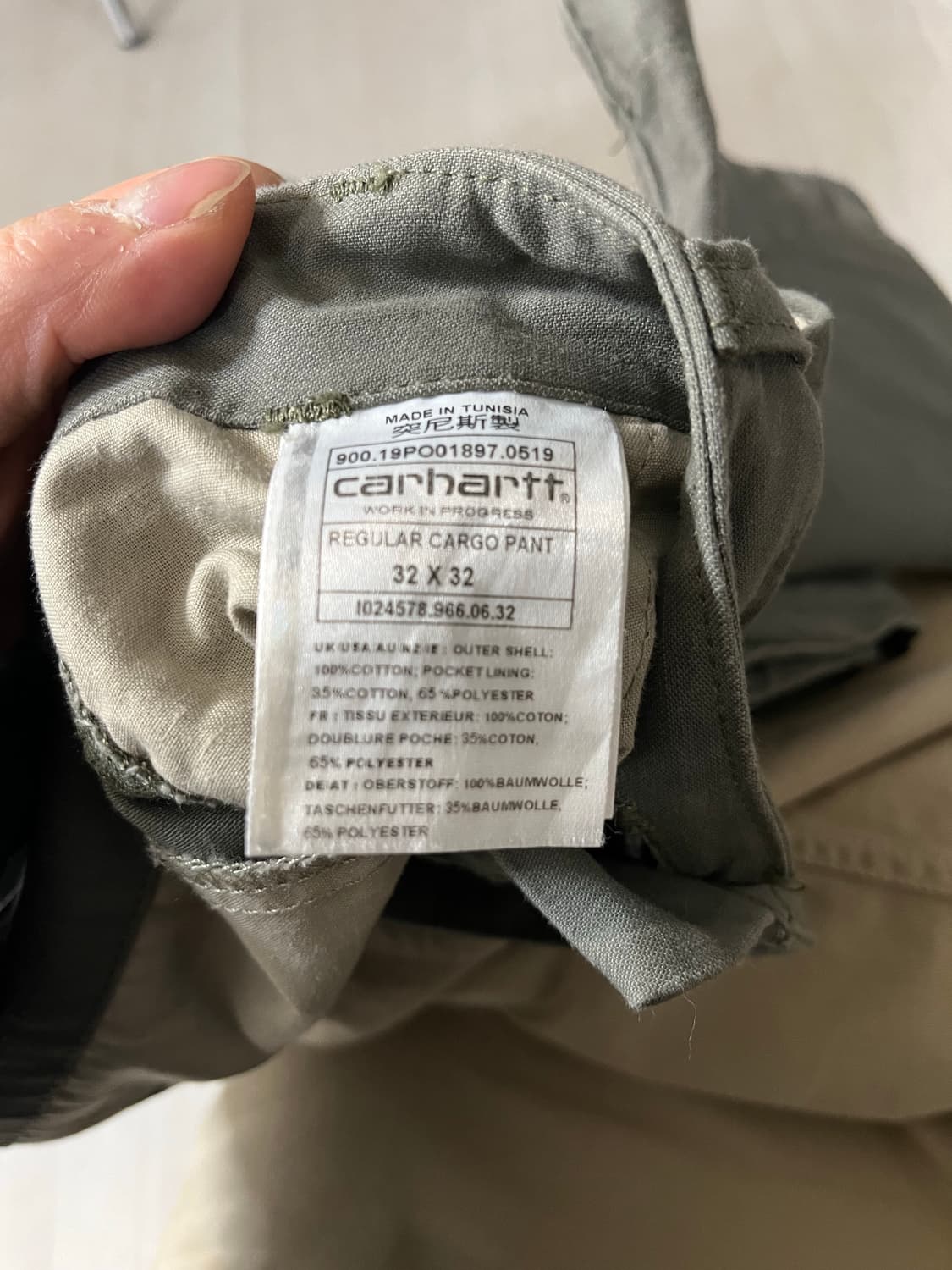 칼하트 레귤러 카고 바지 32 x32 상품이미지5