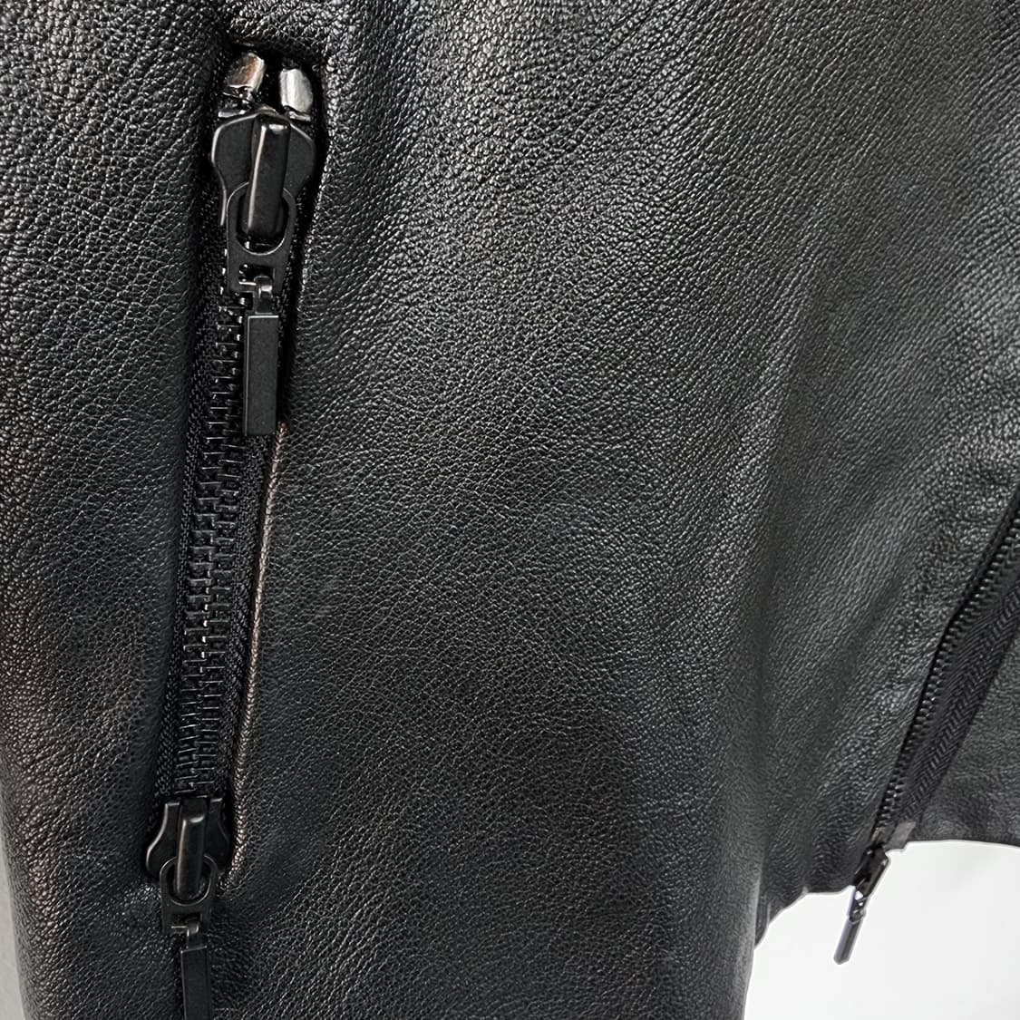 TOPsHOP 블랙 소가죽 라이더 자켓 상품이미지3