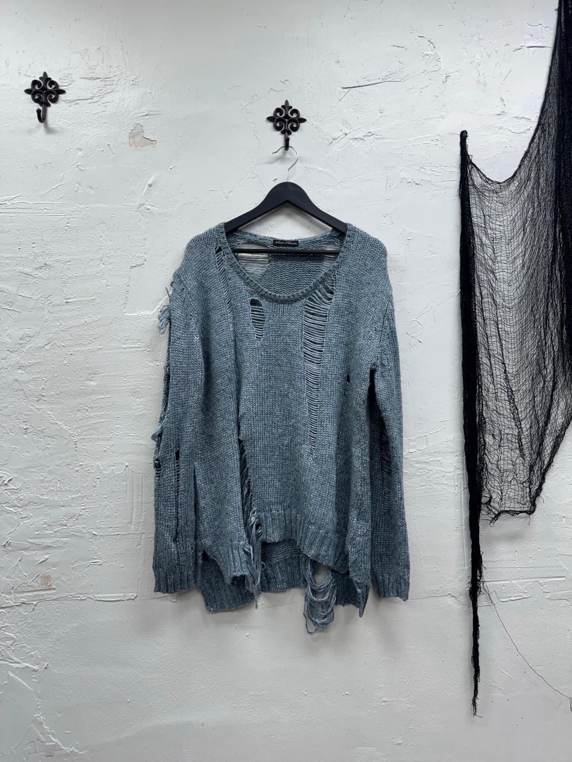 Roen 00s blue distressed grunge knit 상품이미지2