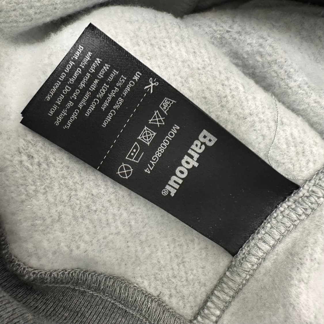 Barbour 바버 기모 맨투맨 그레이 L 상품이미지9