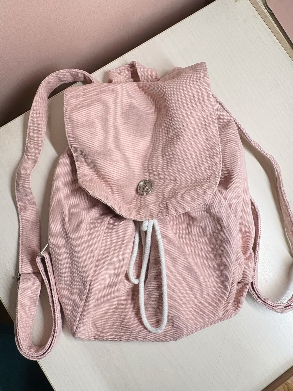 브린 코튼 숄더 백팩 가방 핑크컬러(정가32050원) 상품이미지8