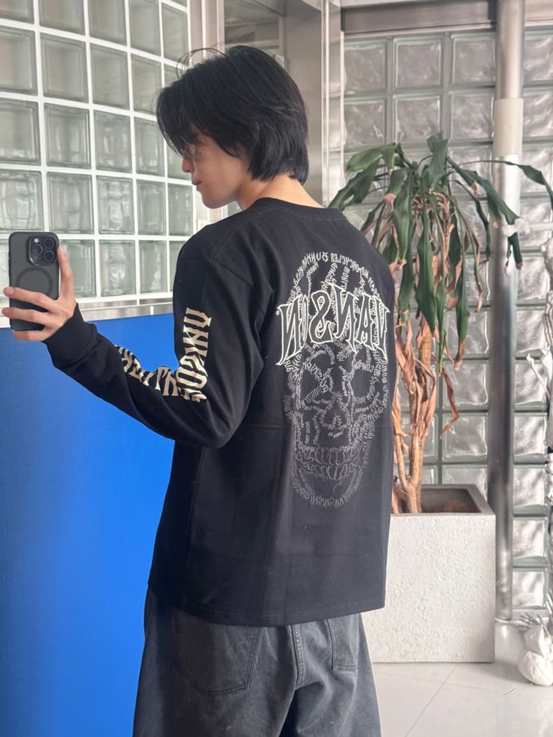 LOGO LONG SLEEVE 스컬 로고 긴팔 NVLT-2503 상품이미지1