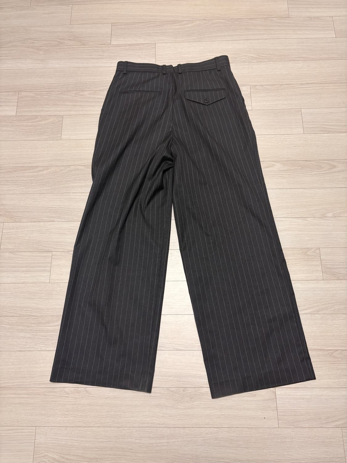 주앙옴므 스트라이프 와이드 팬츠 차콜 s사이즈 상품이미지2