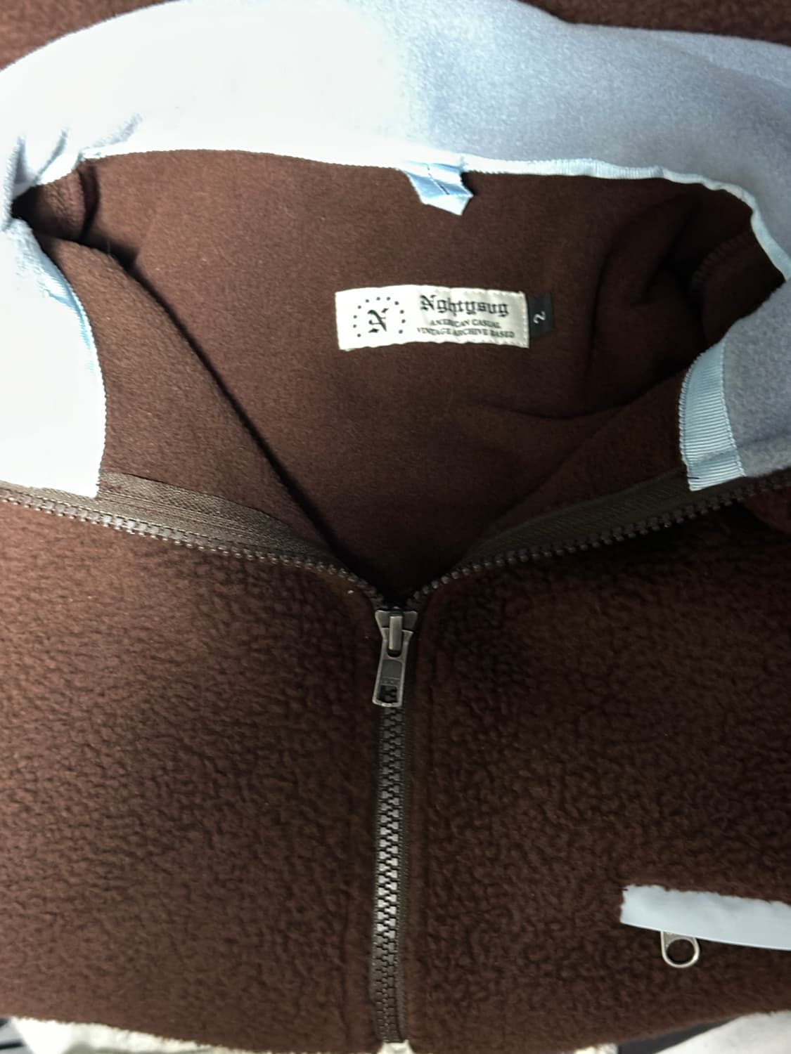 너티새비지 브라운 플리스 하프집업 상품이미지2