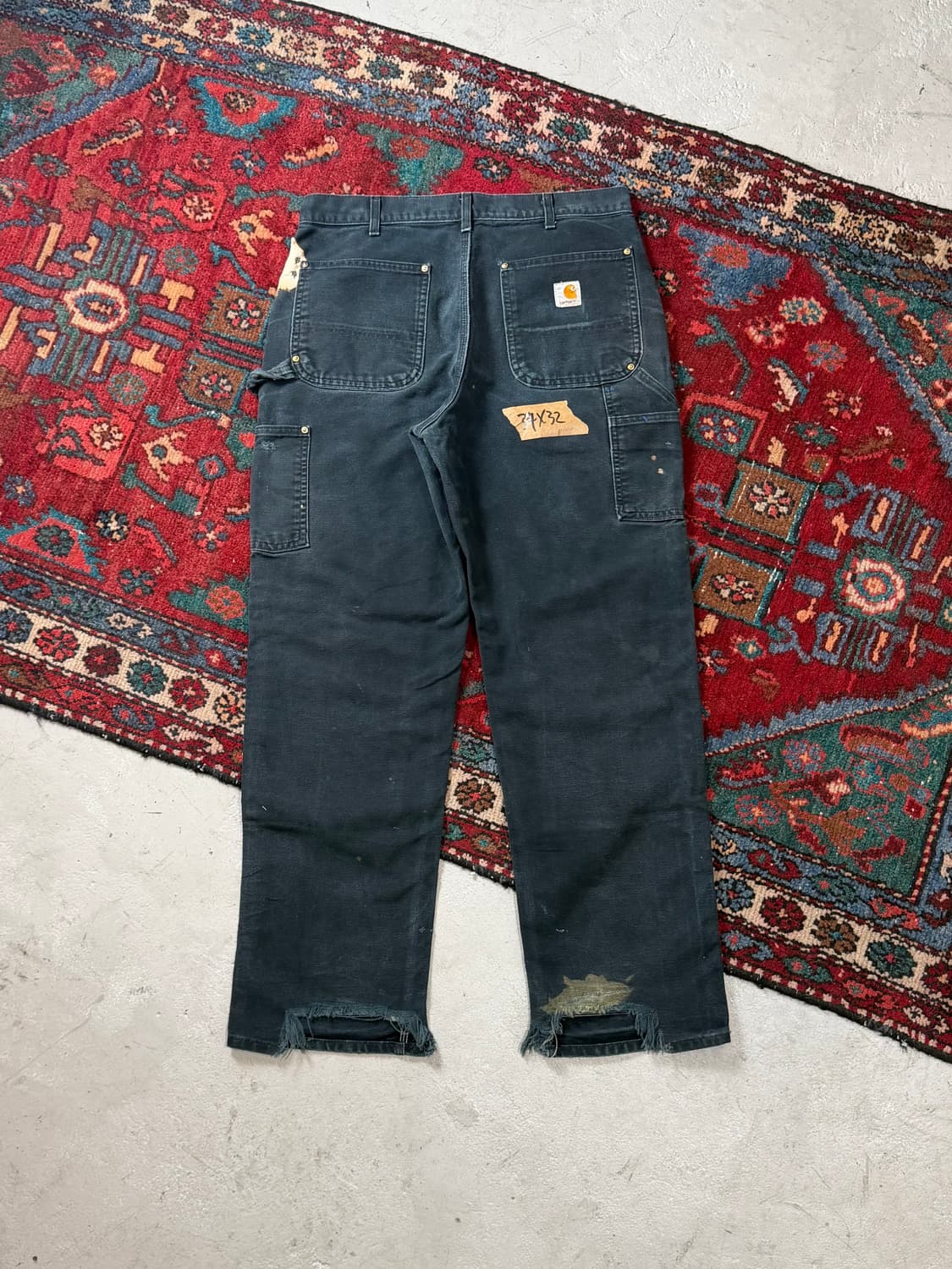 OG USA Made 칼하트 B01 더블니 블랙 칼하트 썩블니 카펜터 상품이미지4