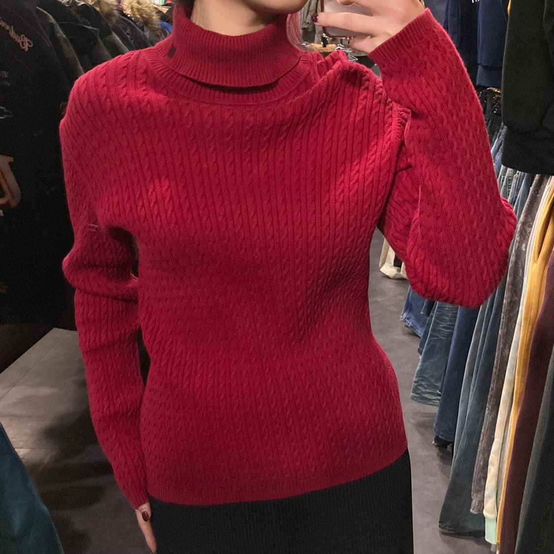 [IM] 폴로 랄프로렌 케이블 목폴라 니트 레드 상품이미지4