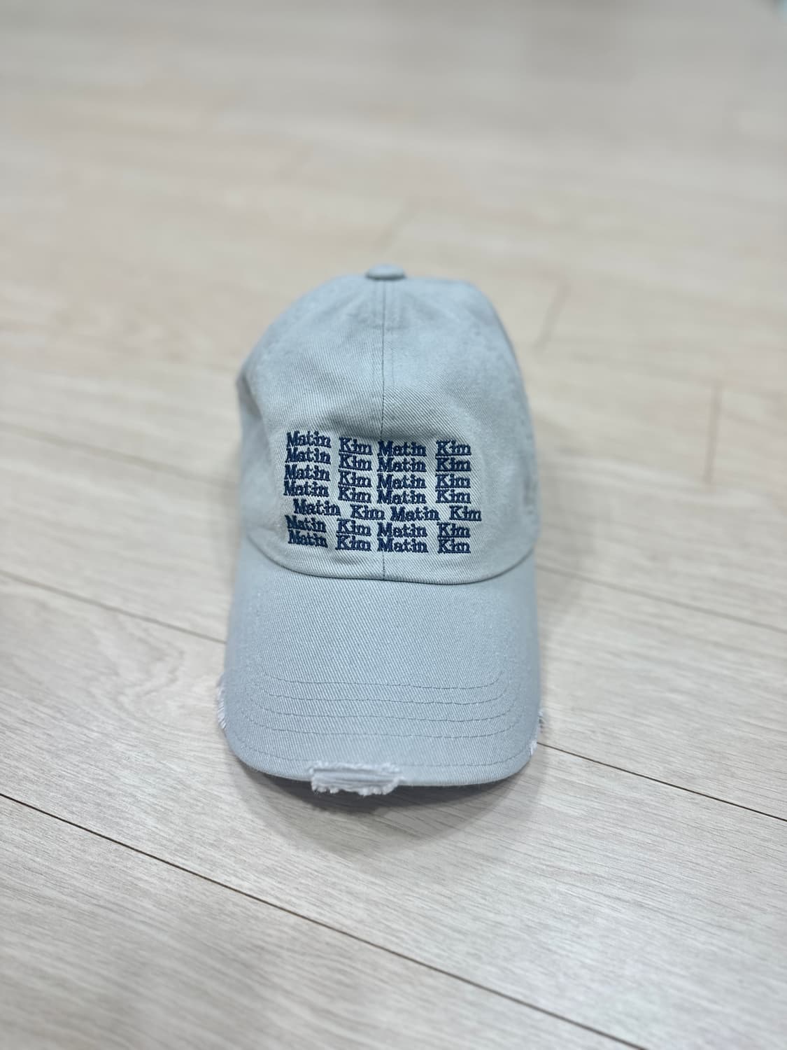 [마뗑킴] 레터링 워시드 볼캡 라이트그레이 F 상품이미지3