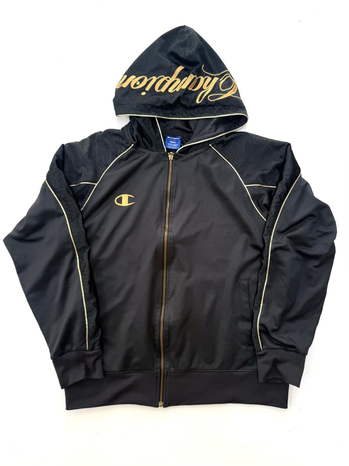 챔피온(Champion) 골드 스크립트 후드 집업 상품이미지1