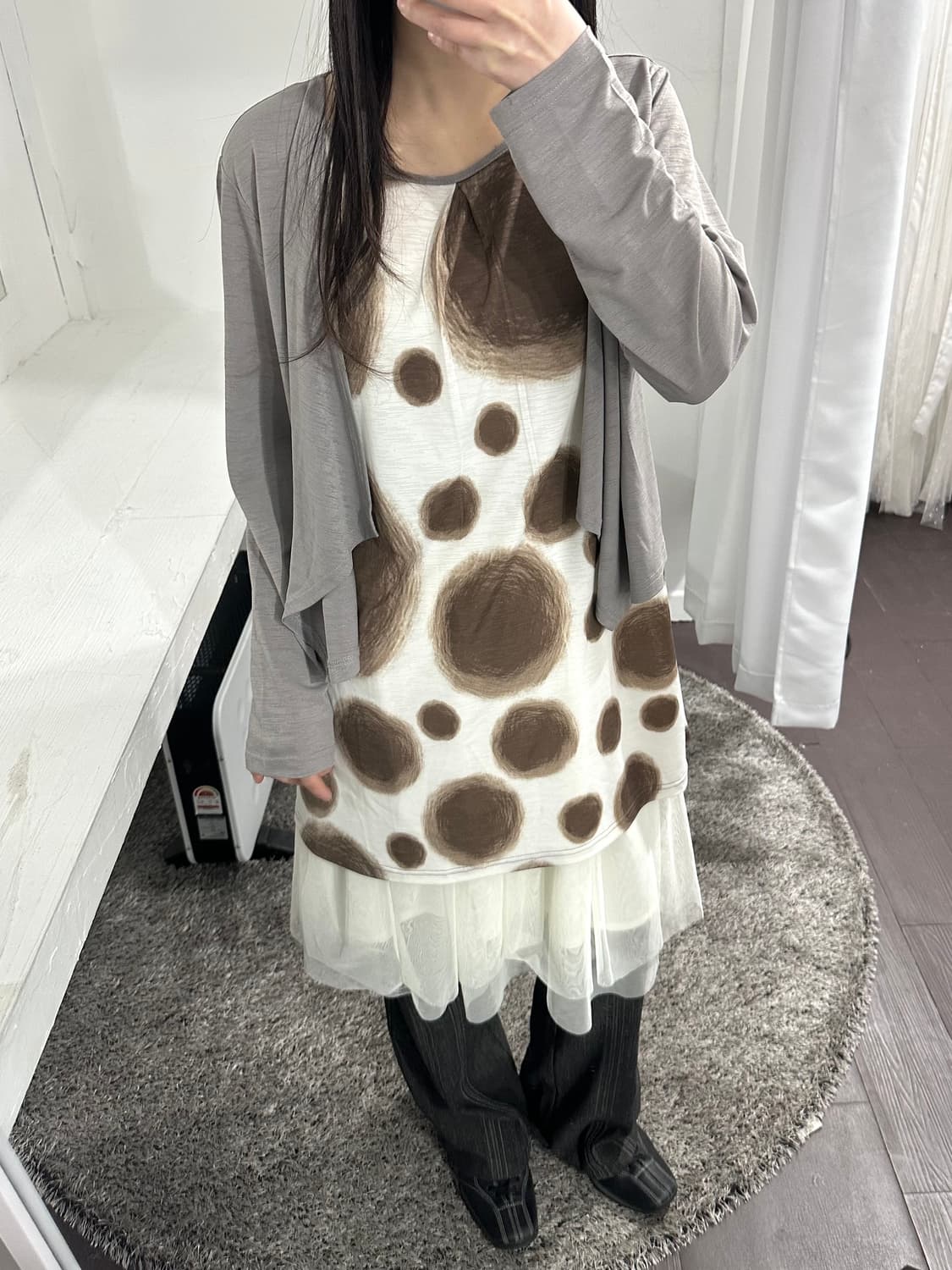 silver king dot layered top 상품이미지1
