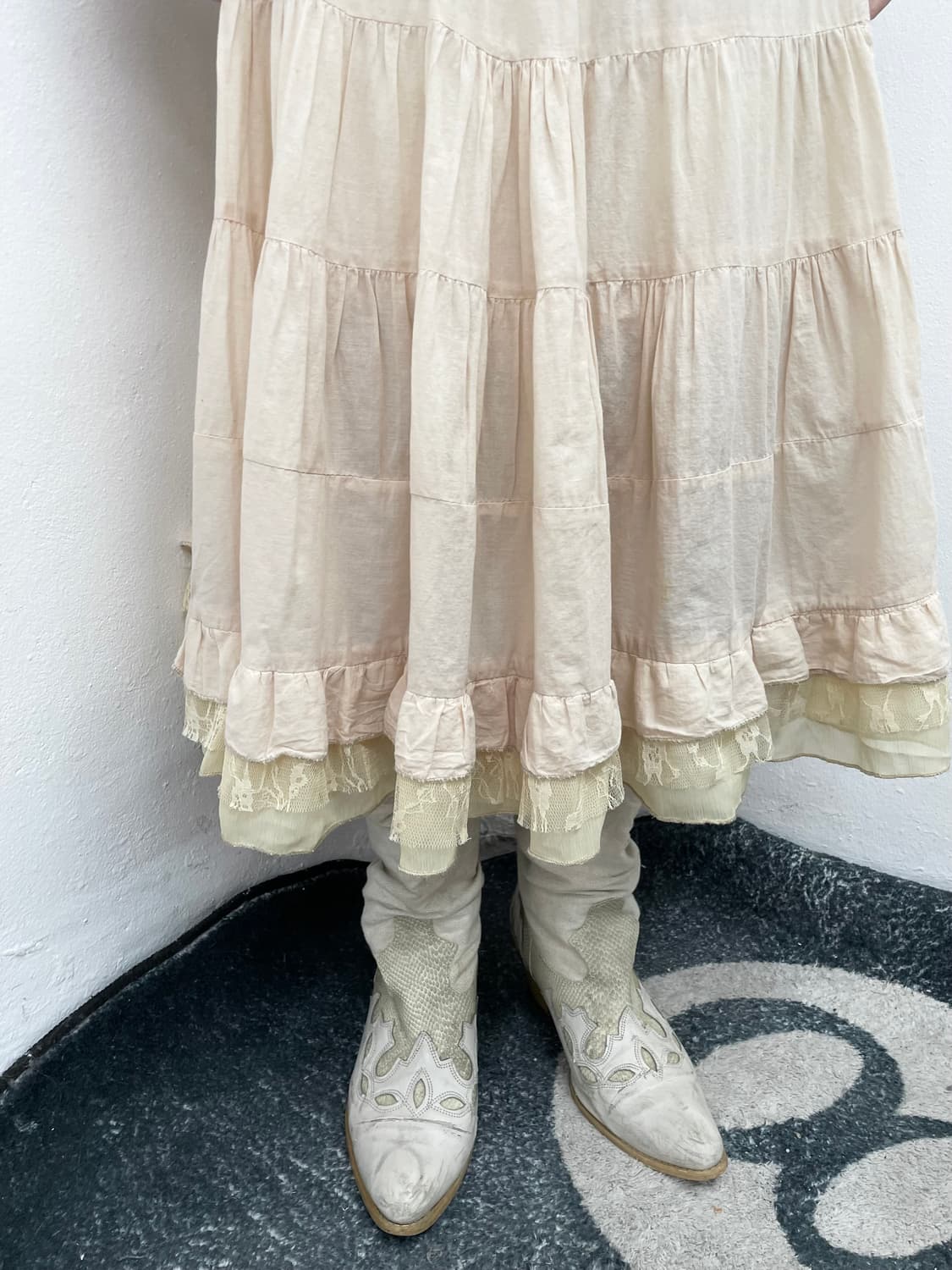 모리 베이지 캉캉 프릴 스커트 상품이미지4