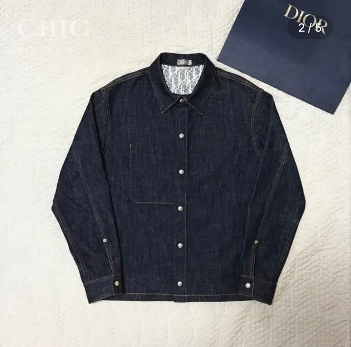디올 오블리크 코튼 데님 오버셔츠 자켓 상품이미지2
