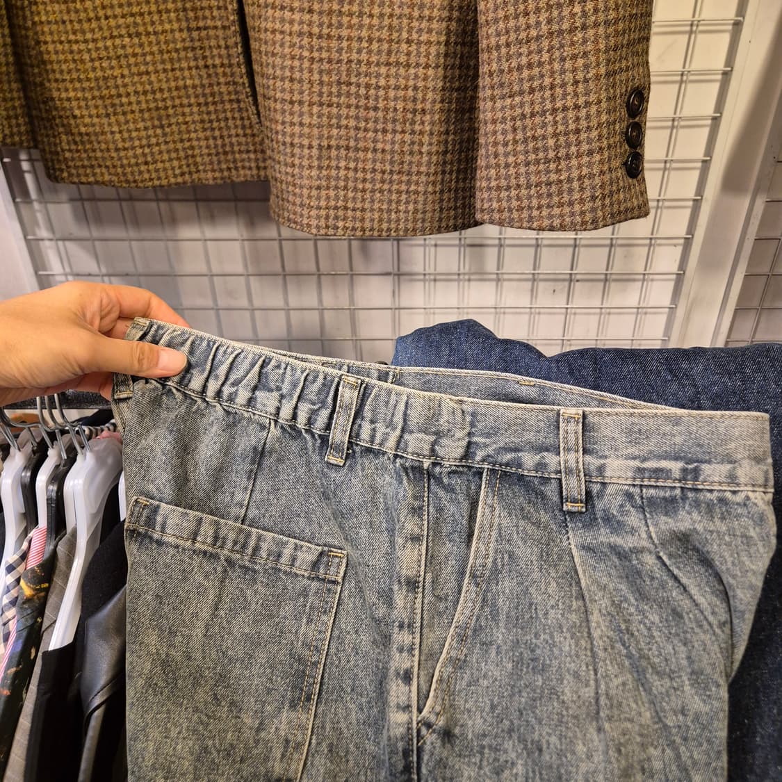 34인치 워싱 카고 와이드데님팬츠  상품이미지5