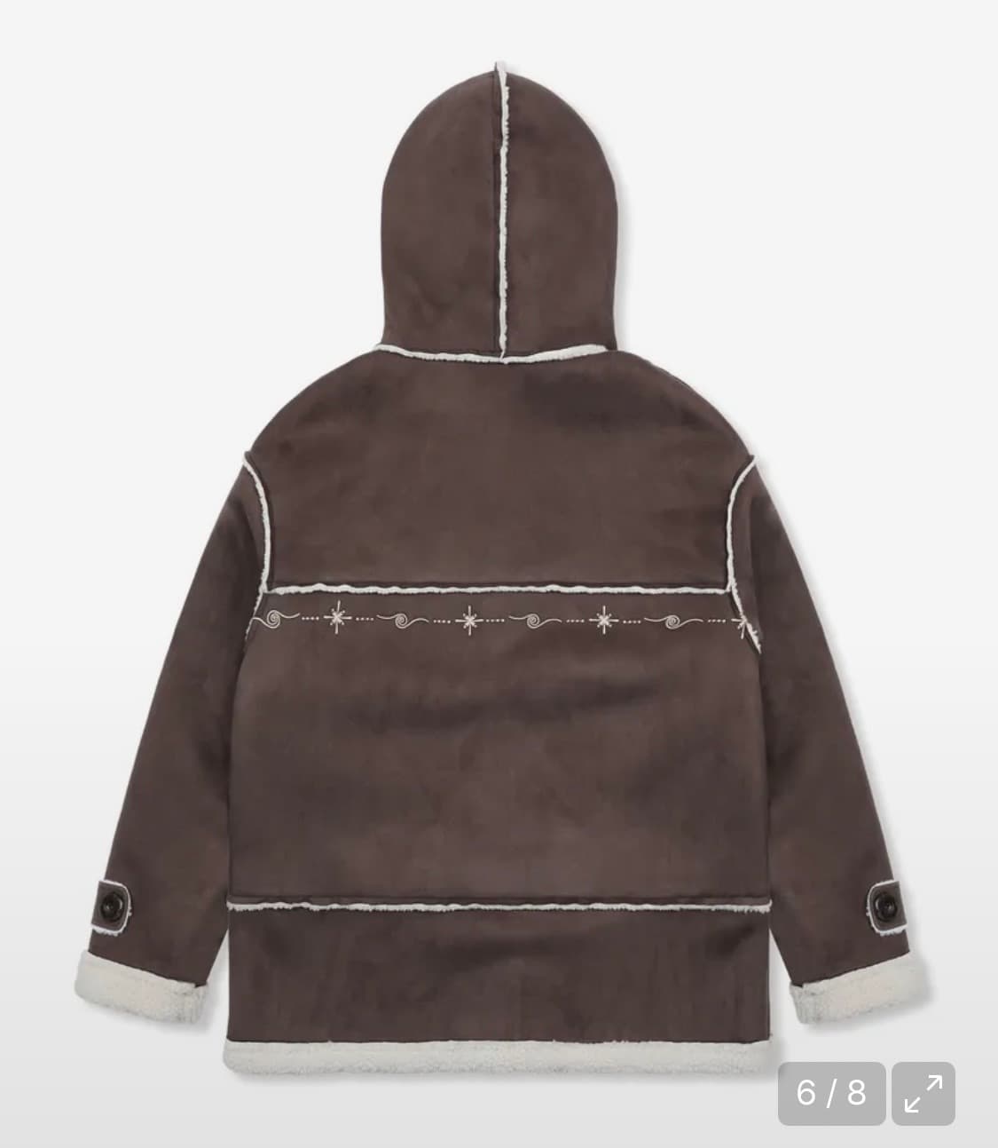 코지 코타츠 무스탕 후드 더플코트 브라운 상품이미지2