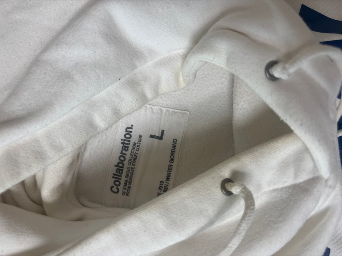 87mm 흰색 후드티 L 상품이미지3