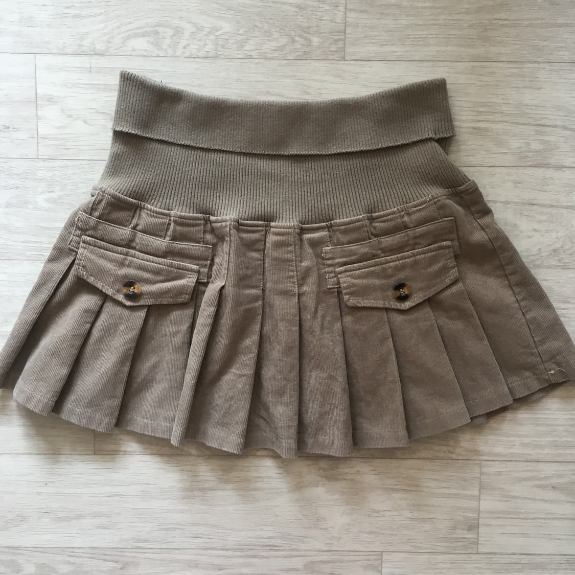 일본빈티지 핀터깔 브라운 스커트 상품이미지1