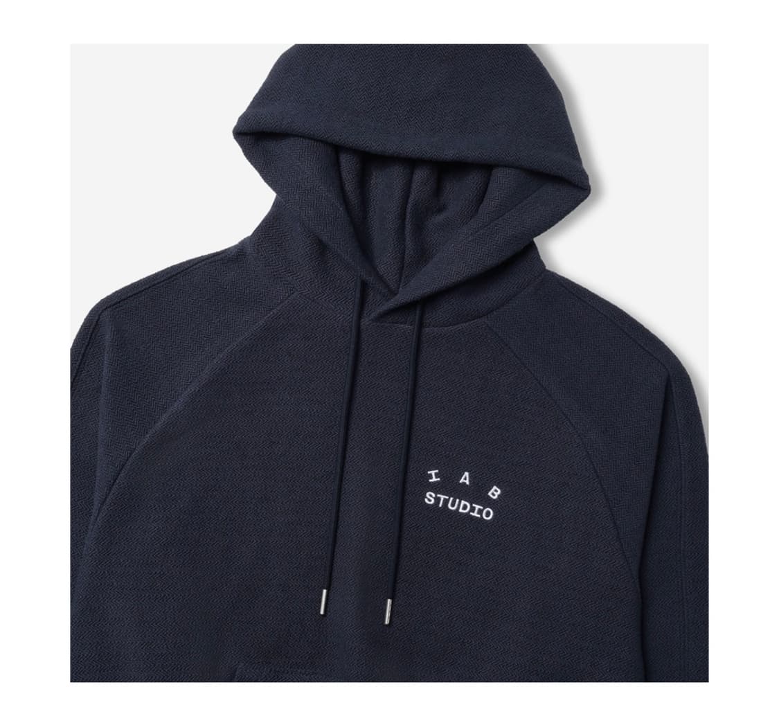 아이앱 스튜디오 헤링본 후드 네이비 화이트 상품이미지3