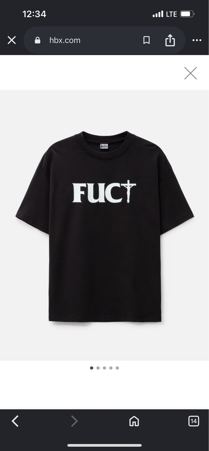 정품) 퍽트 fuct 크로스 십자가 반팔 xl 상품이미지1