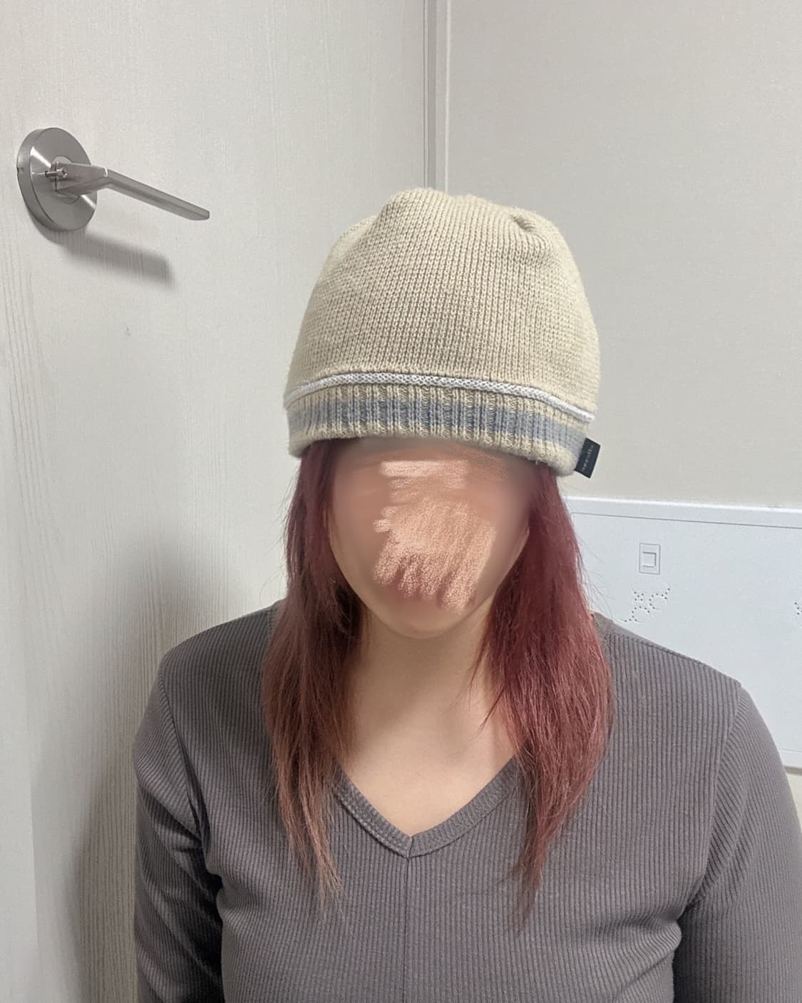 ellese 베이지 배색 포인트 비니 상품이미지6