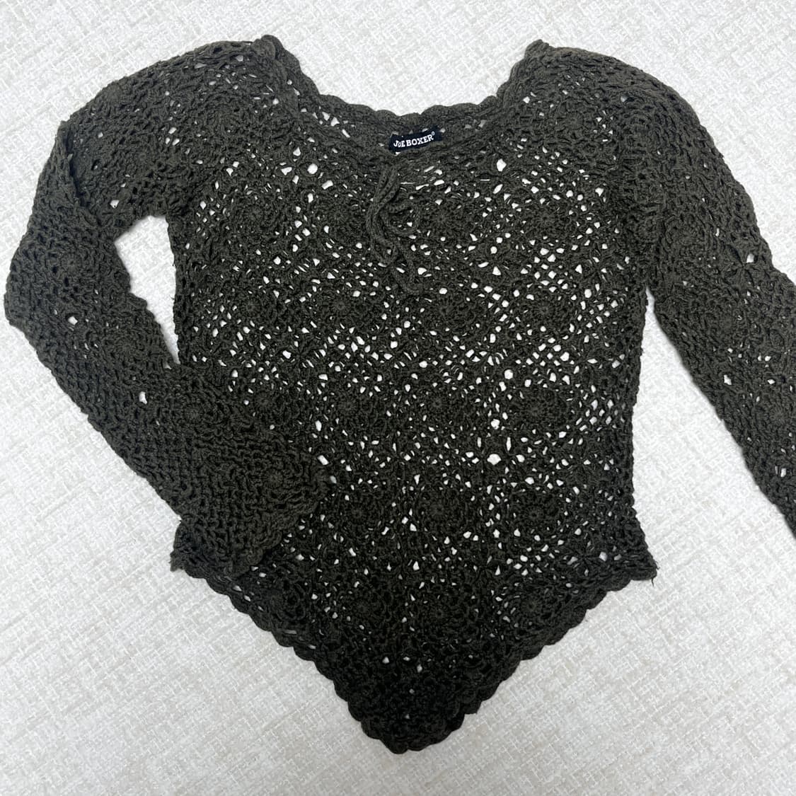 히피 빈티지 레이스 니트 탑 상품이미지2