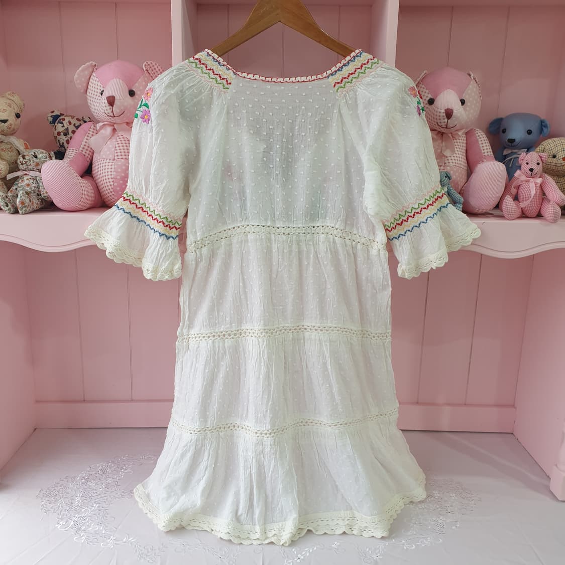 플라워 자수 코튼 원피스 상품이미지4