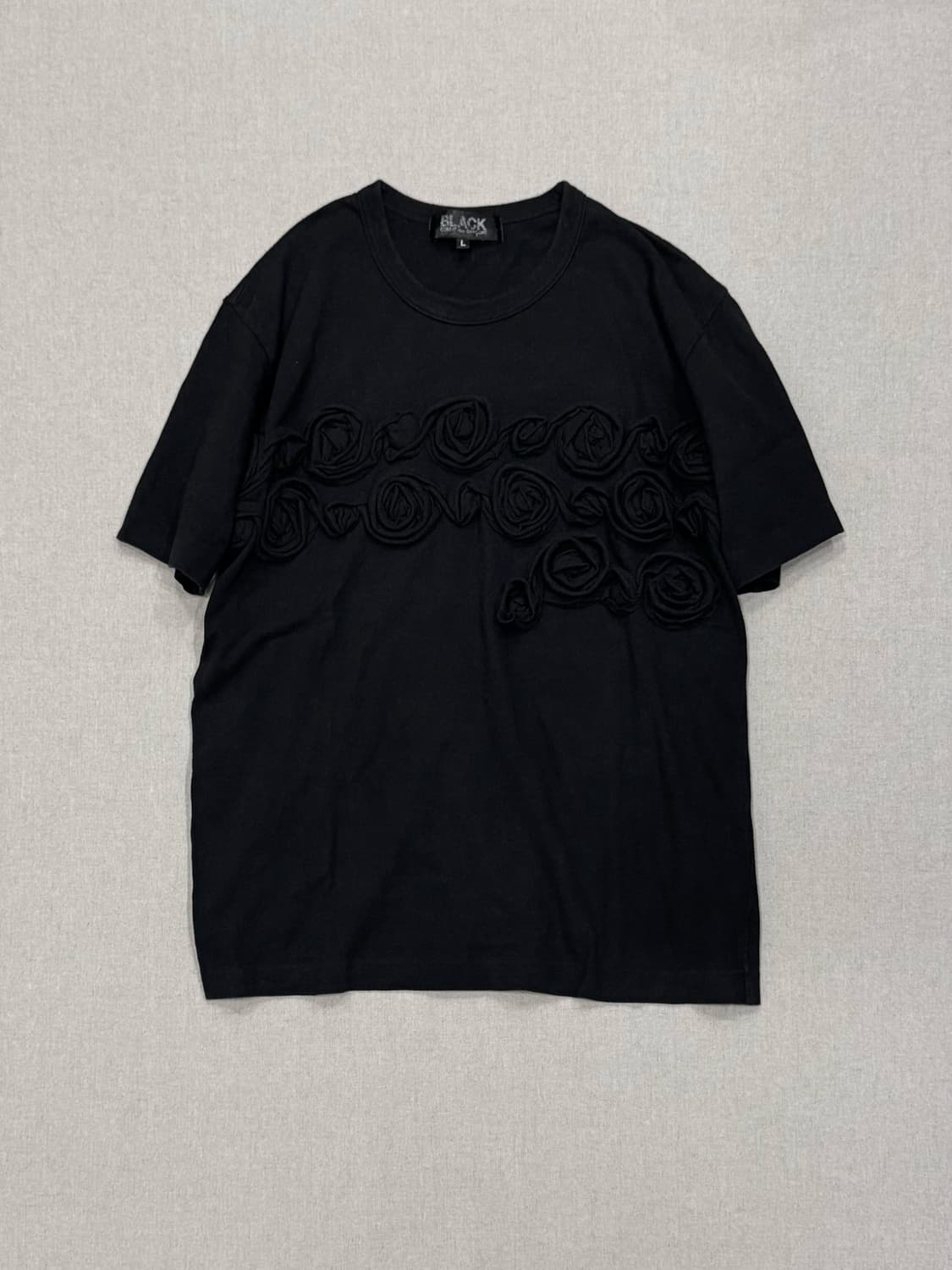 꼼데가르송 블랙 14ss 프릴 로즈 티셔츠 상품이미지1