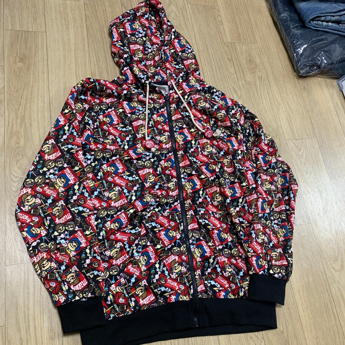 XL)Peko 페코짱 패턴 후드집업 상품이미지1