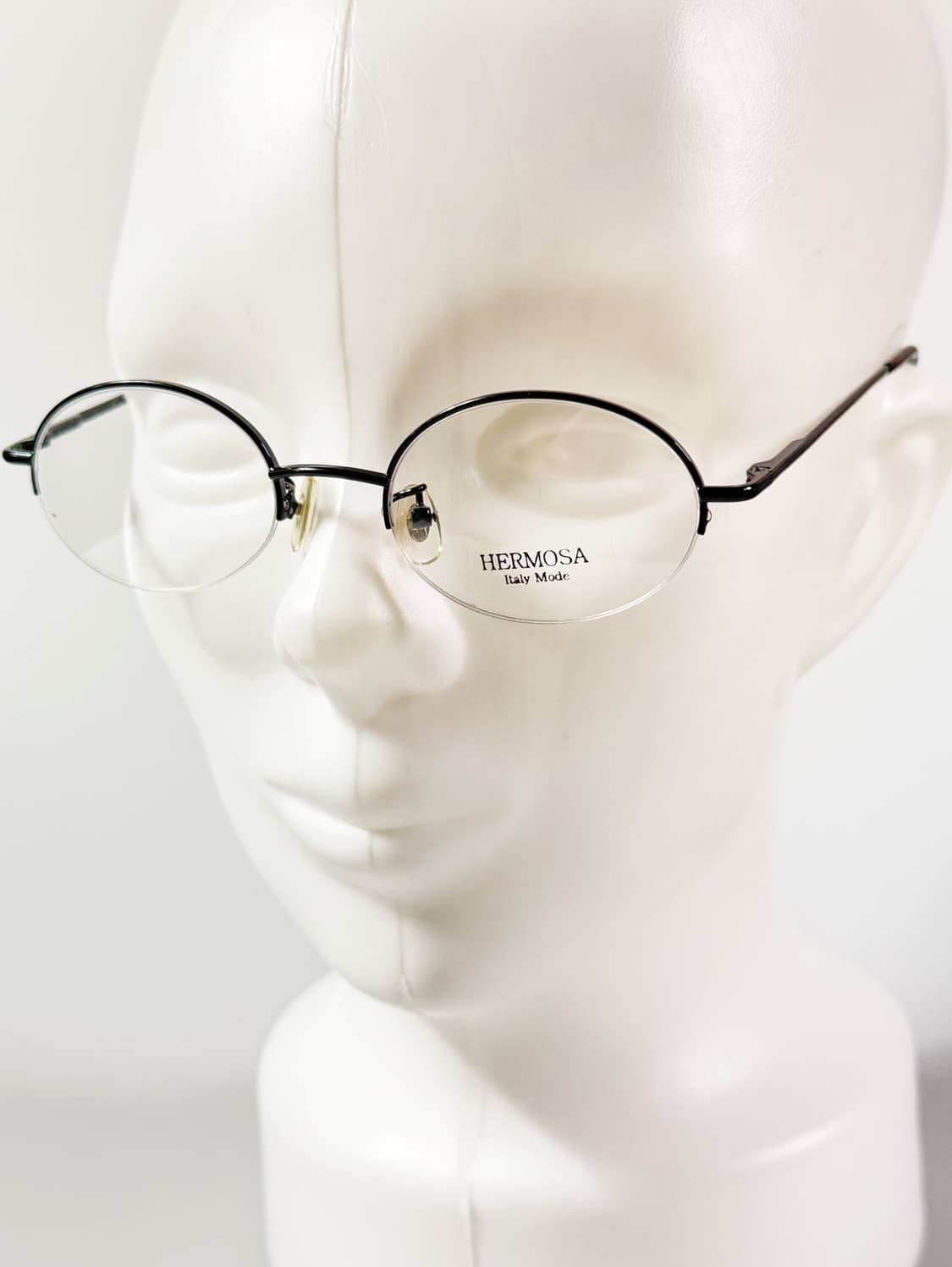 HERMOSA 블랙 반무테 라운드 메탈 빈티지 안경 상품이미지8