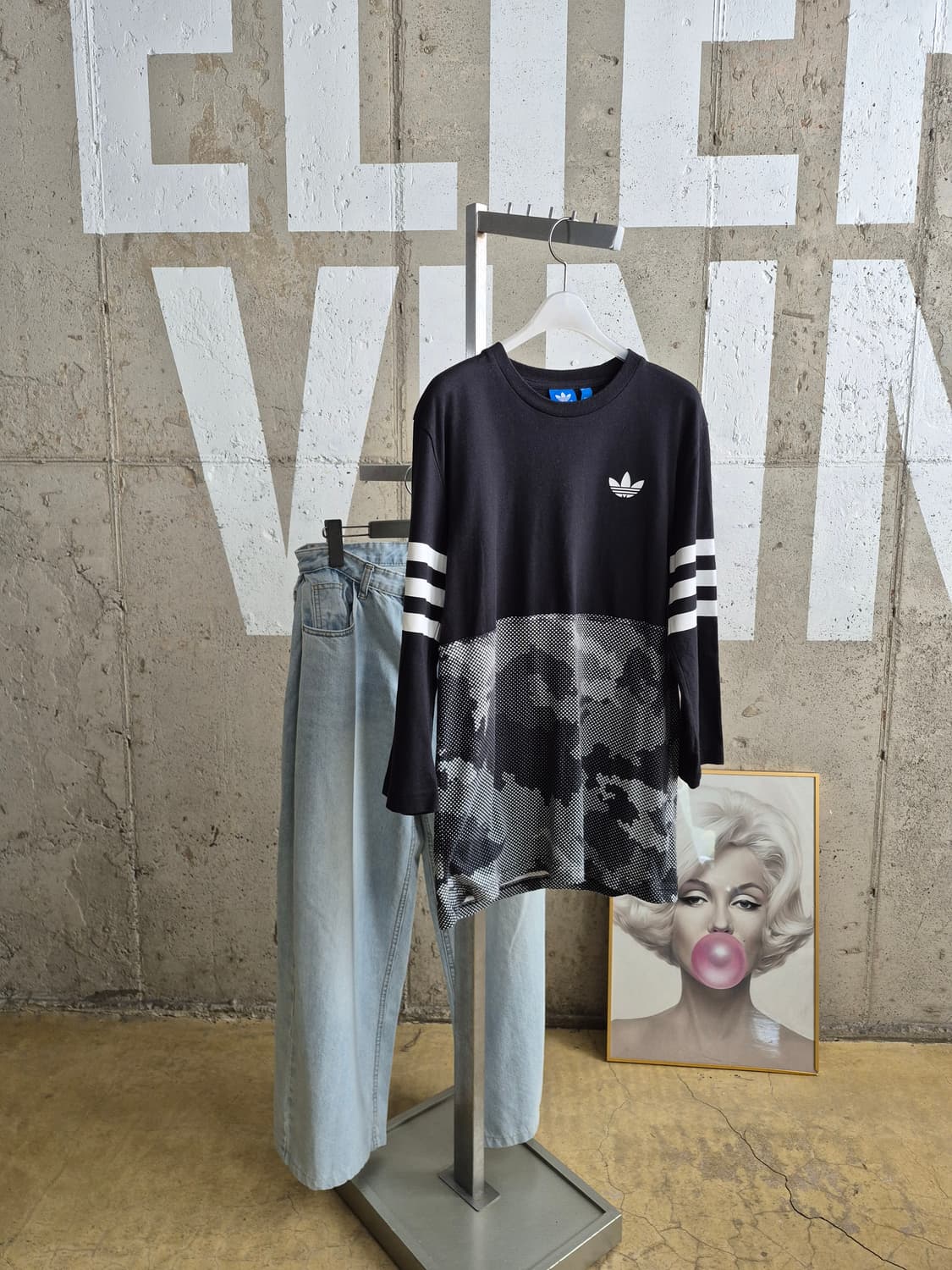 아디다스 삼선 블랙 긴팔 티셔츠(TS 상품이미지1