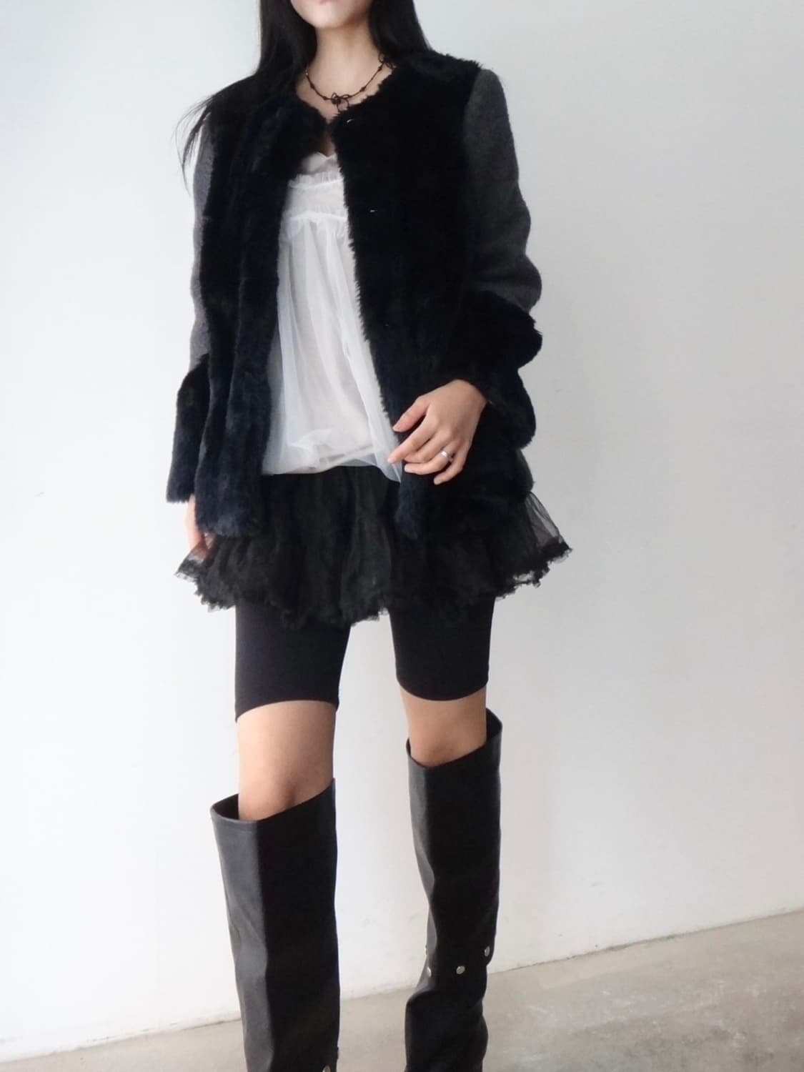 Formal double-fabric short coat  상품이미지8
