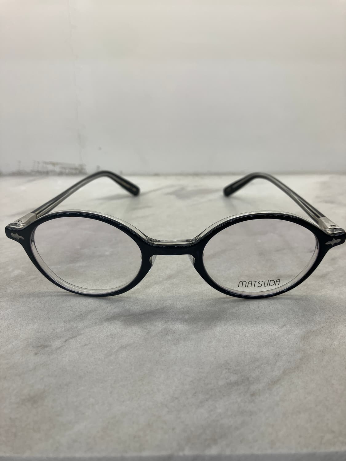 마츠다 MATSUDA 블랙클리어 오벌 뿔테 안경 상품이미지5
