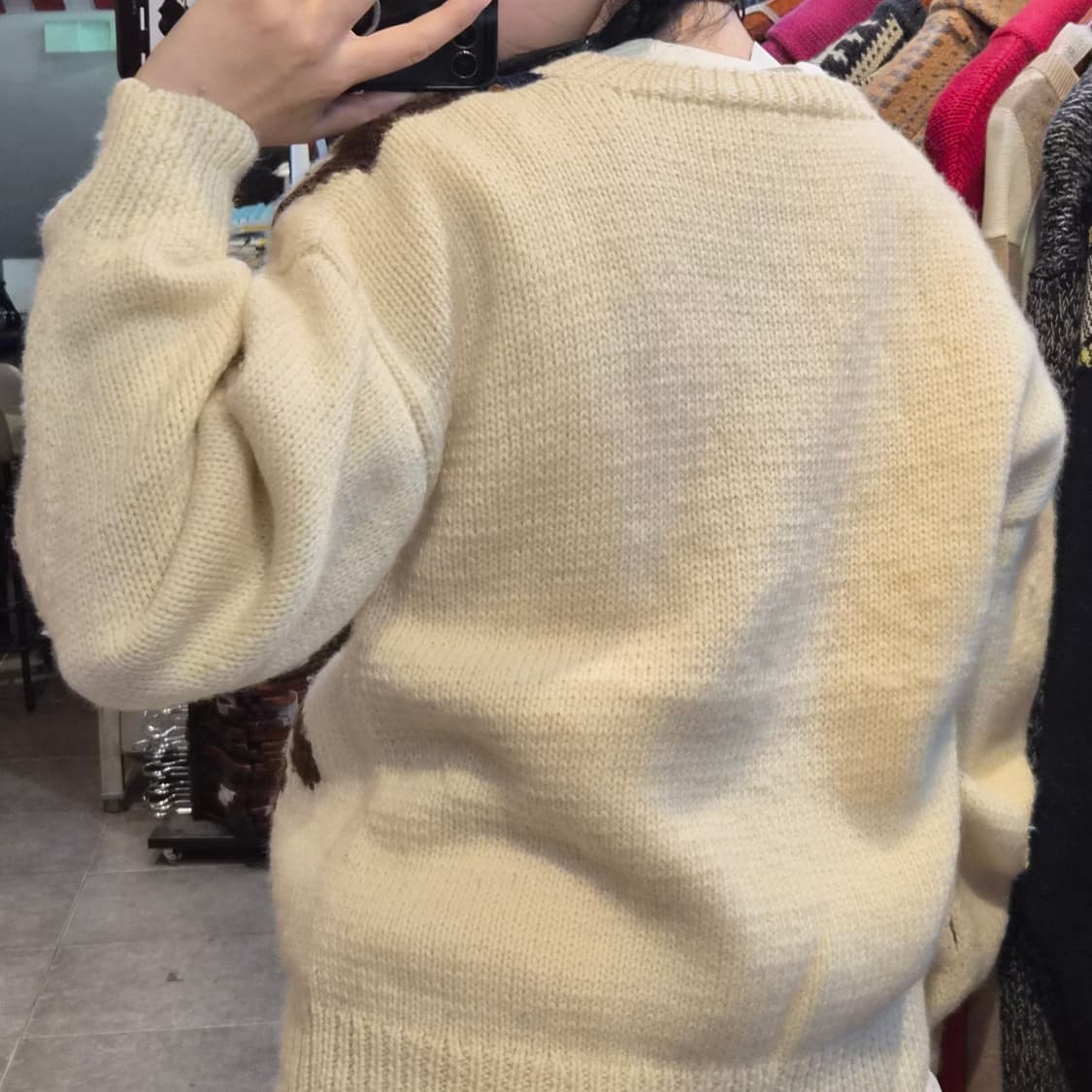 [NO.9] 빈티지 꽃 배색 니트 상품이미지4