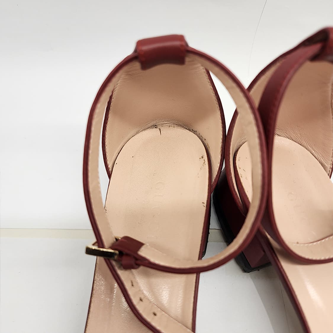 구찌 466707 스트랩 홀스빗 샌들 버건디 38 상품이미지6