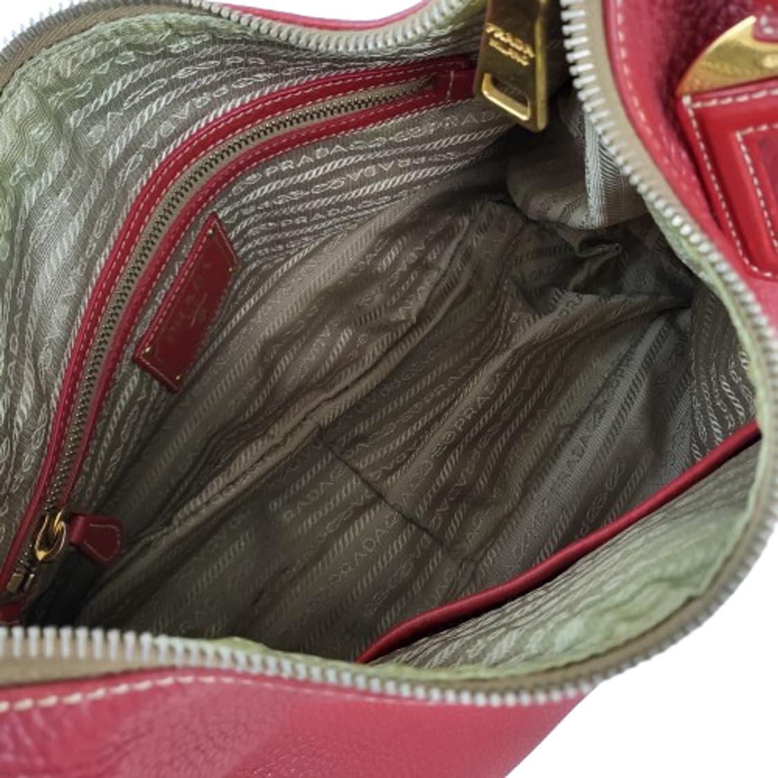 정품 프라다 비텔로 다이노 레드 호보백 상품이미지10