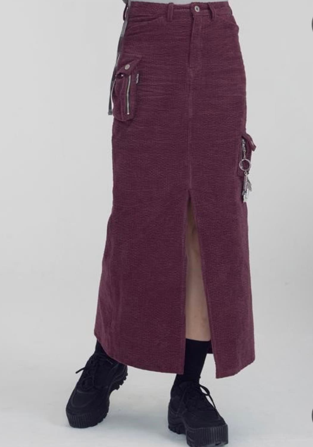 스컬프터 포켓 카고 롱 스커트 와인 상품이미지2