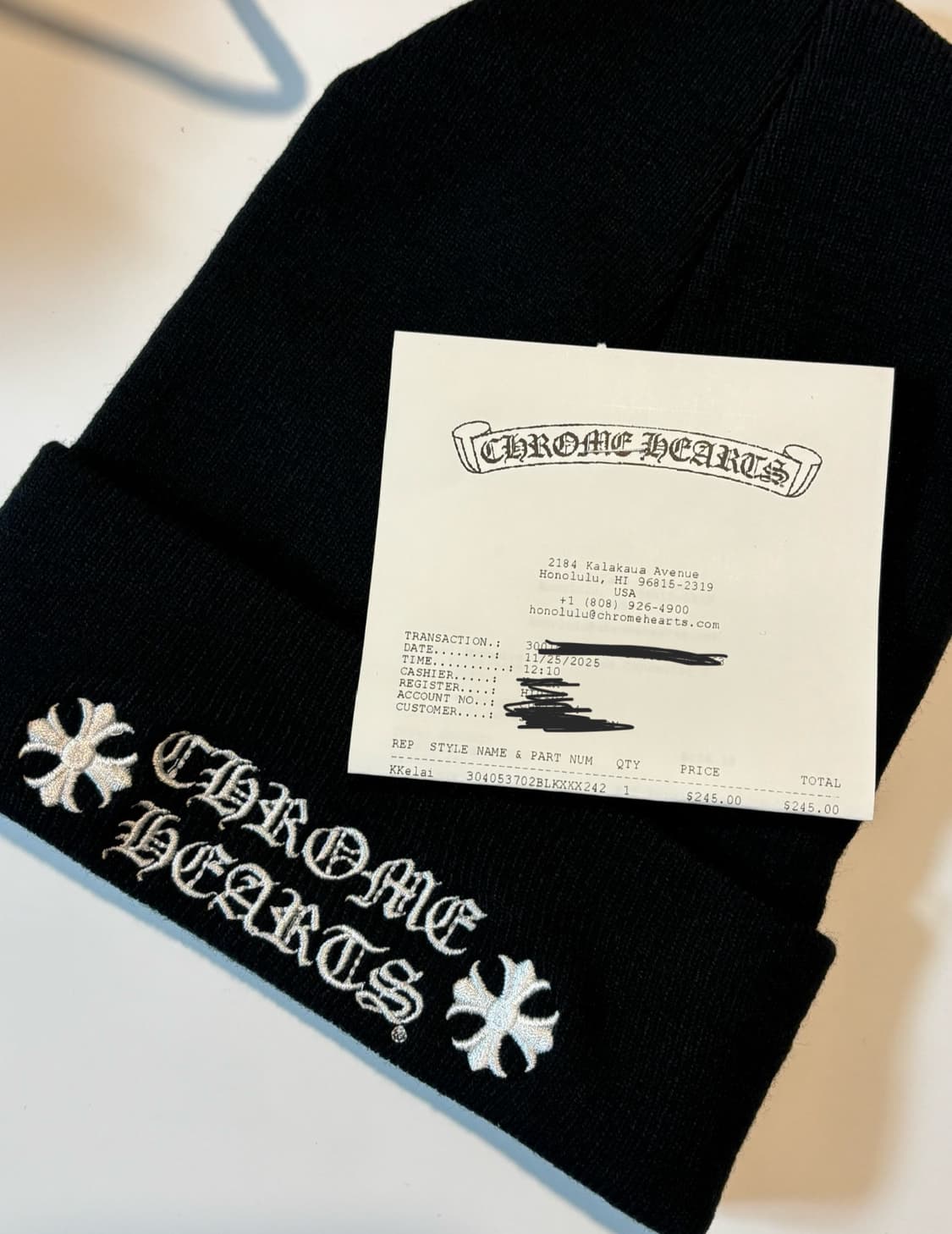 크롬하츠 로고 비니 블랙(새상품) 상품이미지4