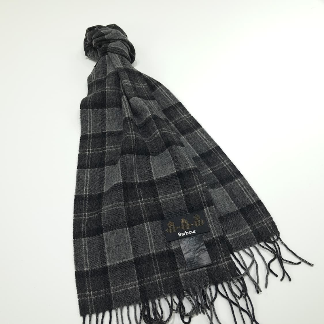 MX227 바버 그레이 타탄체크 램스울 목도리 머플러 상품이미지2